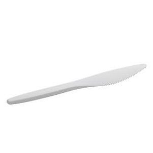 Bestek mes plastic wit luxe 165mm