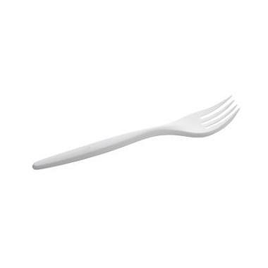 Bestek vork plastic wit luxe 175mm