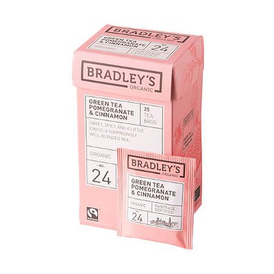 Bradley's Organic groene thee granaatappel kaneel envelop