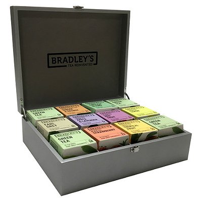 Theekist Bradley's 12-vaks zilver open